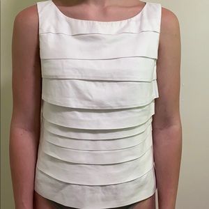 JONES NEW YORK WHITE RUFFLE TOP